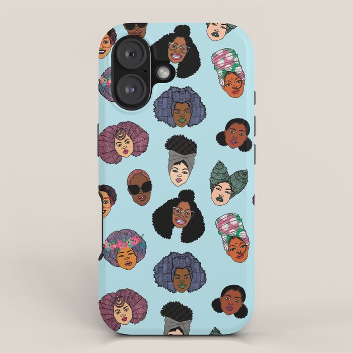Black Hair Magic - Blue iPhone Case