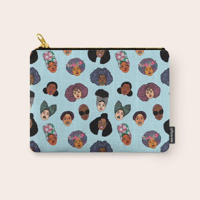 Black Hair Magic - Blue Carry All Pouch Gallery Image 1