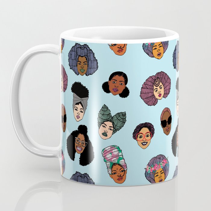 Black Hair Magic - Blue Coffee Mug Gallery Image 3