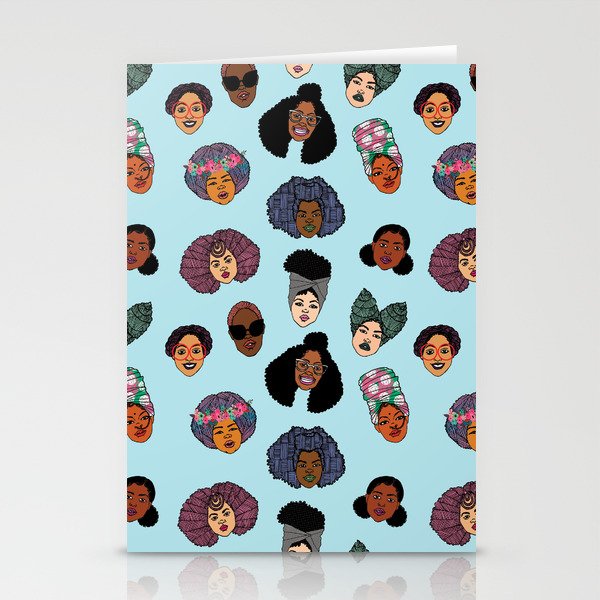 Black Hair Magic - Blue Stationery Card Gallery Image 2