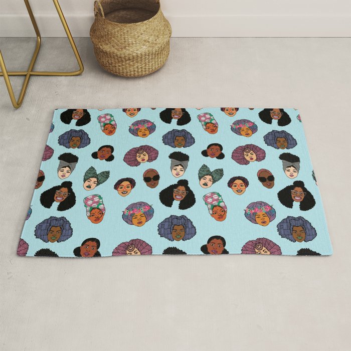Black Hair Magic - Blue Rug Gallery Image 1