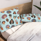 Black Hair Magic - Blue Pillow Sham Gallery Image 2