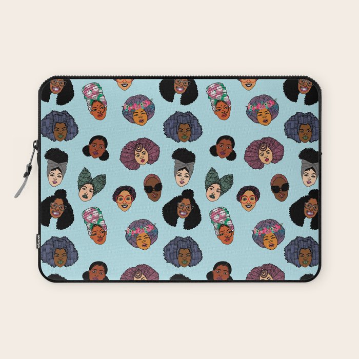 Black Hair Magic - Blue Laptop Sleeve Gallery Image 1