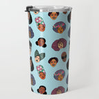Black Hair Magic - Blue Travel Mug Gallery Image 3