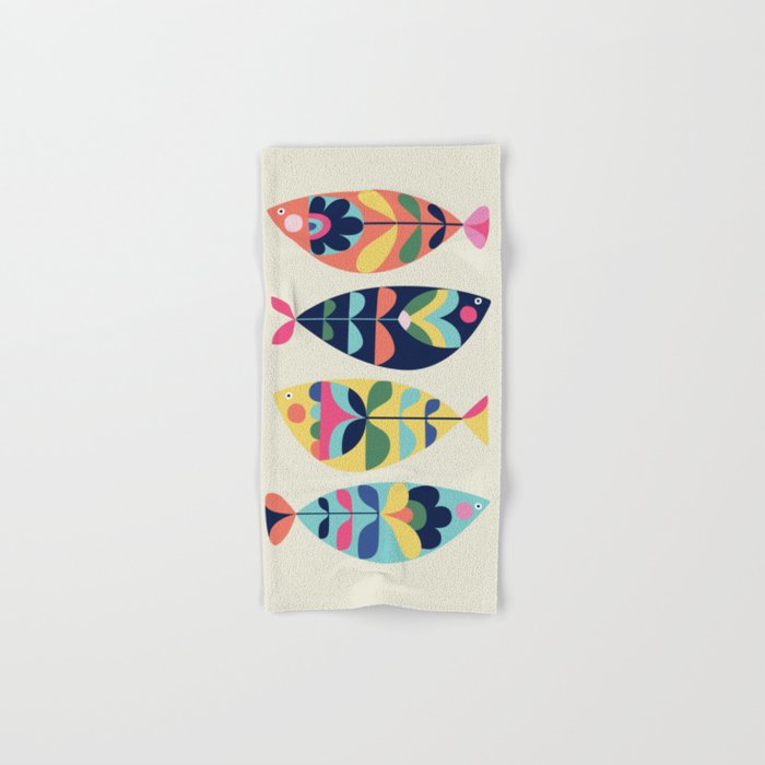 Mid Century Modern Fish Hand & Bath Towel Gallery Image 1