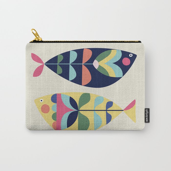 Mid Century Modern Fish Carry All Pouch Gallery Image 1