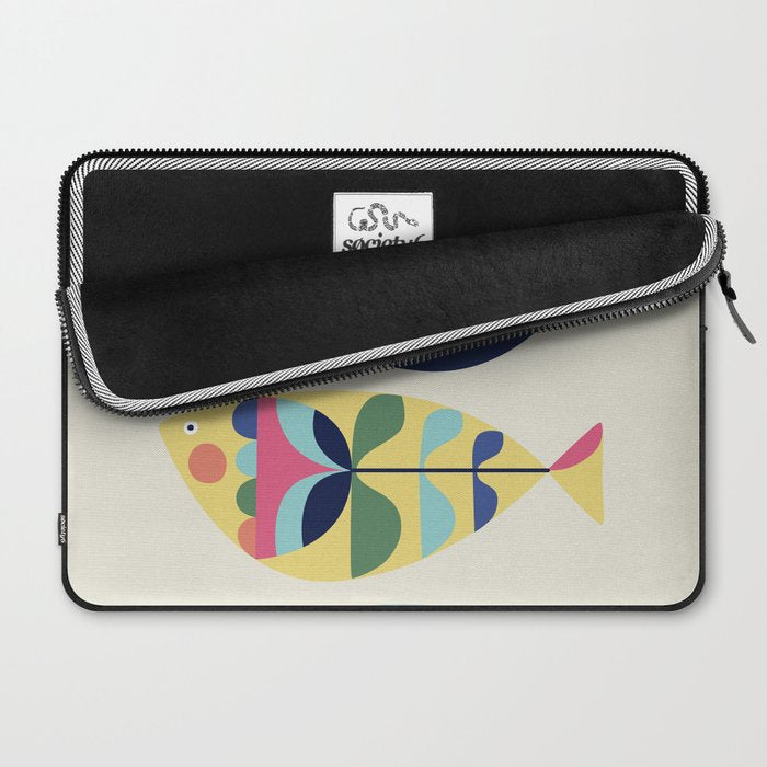 Mid Century Modern Fish Laptop Sleeve Gallery Image 2