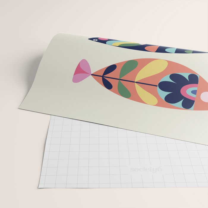 Mid Century Modern Fish Wrapping Paper Gallery Image 2