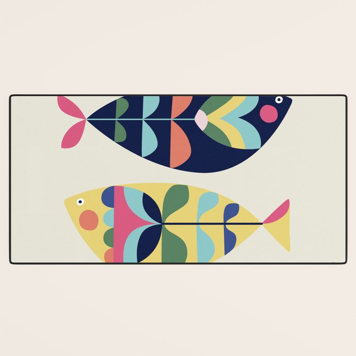 Mid Century Modern Fish Desk Mat Gallery Image 3