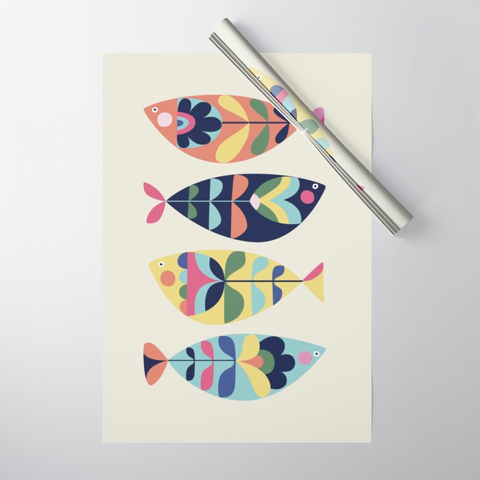 Mid Century Modern Fish Wrapping Paper Gallery Image 1