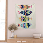 Mid Century Modern Fish Wall Tapestry Gallery Image 2