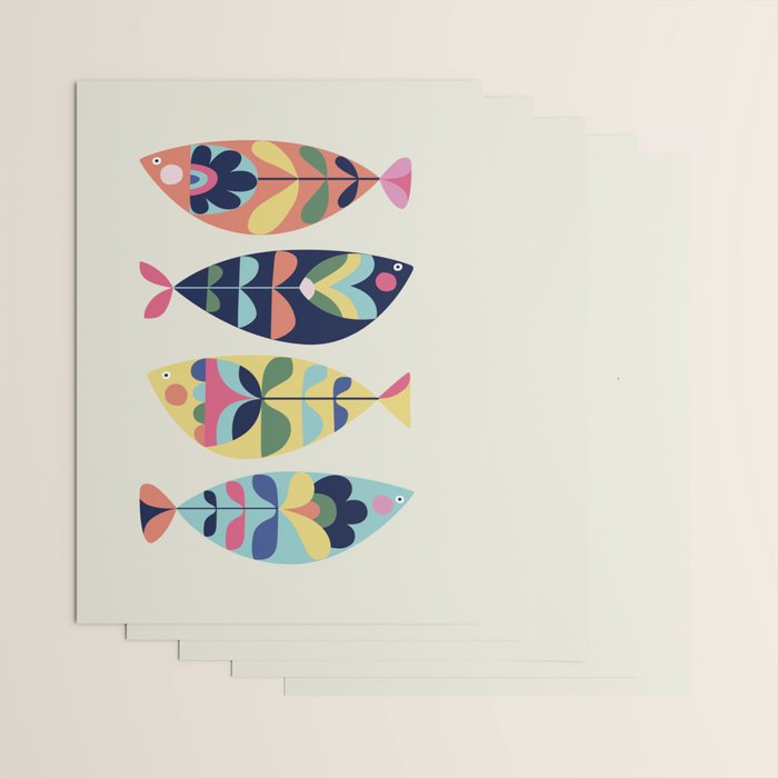 Mid Century Modern Fish Wrapping Paper Gallery Image 3
