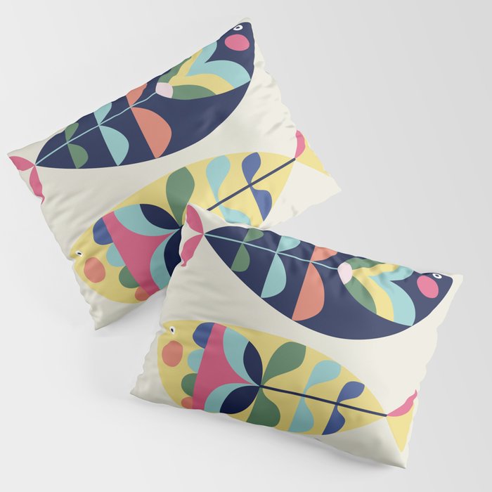 Mid Century Modern Fish Pillow Sham Gallery Image 3