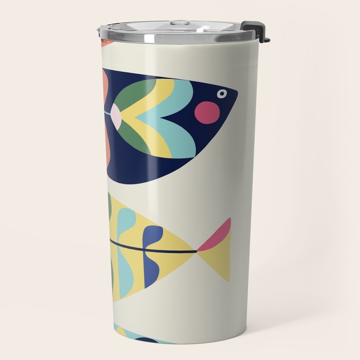 Mid Century Modern Fish Travel Mug Gallery Image 2
