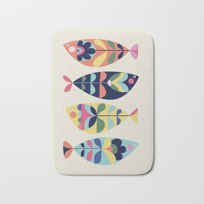 Mid Century Modern Fish Bath Mat Gallery Image 1