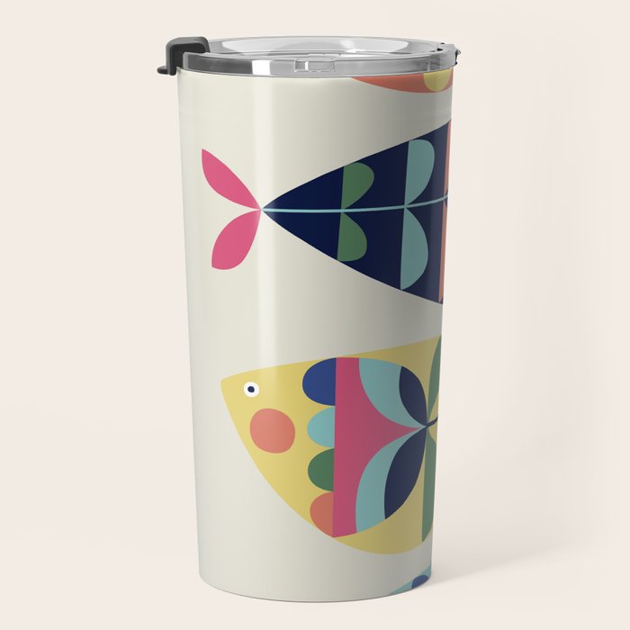 Mid Century Modern Fish Travel Mug Gallery Image 3