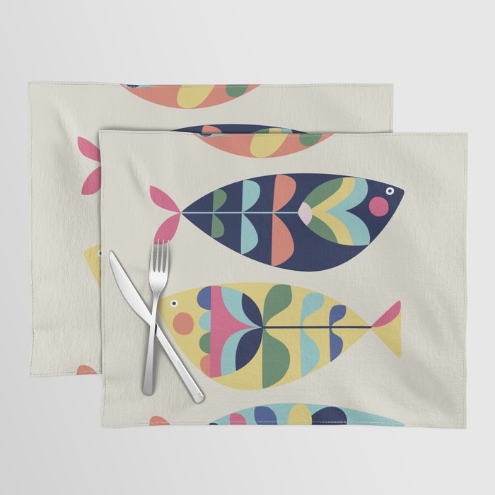 Mid Century Modern Fish Placemat Gallery Image 1
