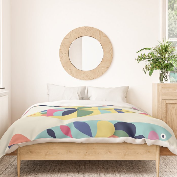 Mid Century Modern Fish Duvet Cover Gallery Image 3