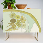 retro 70s surf like buttons // retro surf art by surfy birdy Credenza Gallery Image 1