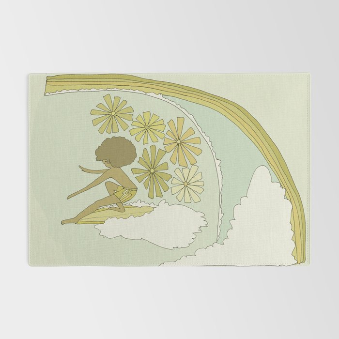 retro 70s surf like buttons // retro surf art by surfy birdy Rug Gallery Image 2