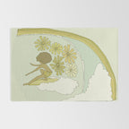 retro 70s surf like buttons // retro surf art by surfy birdy Rug Gallery Image 2