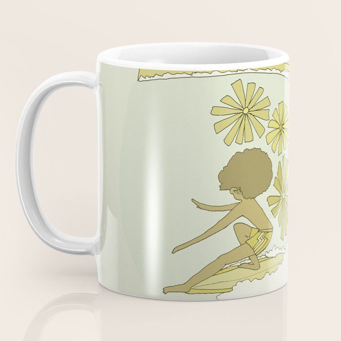 retro 70s surf like buttons // retro surf art by surfy birdy Coffee Mug Gallery Image 3