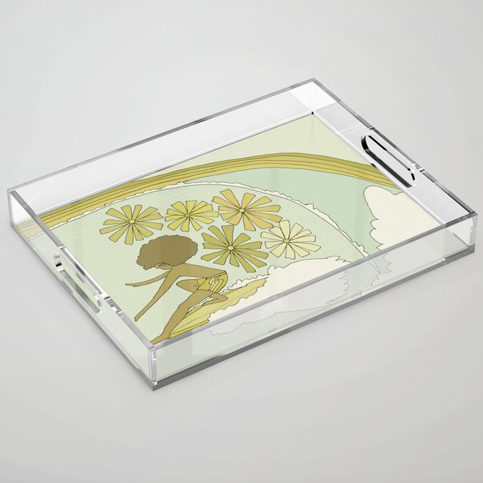 retro 70s surf like buttons // retro surf art by surfy birdy Acrylic Tray Gallery Image 1