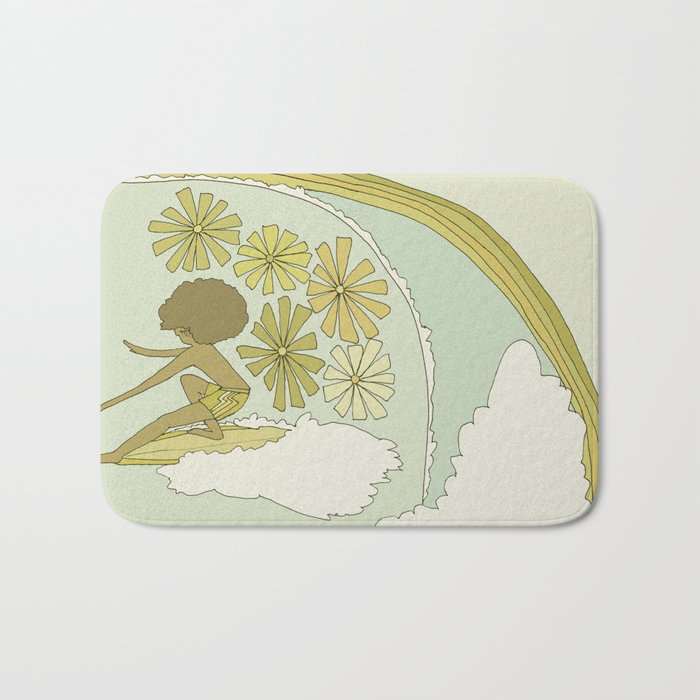 retro 70s surf like buttons // retro surf art by surfy birdy Bath Mat Gallery Image 1