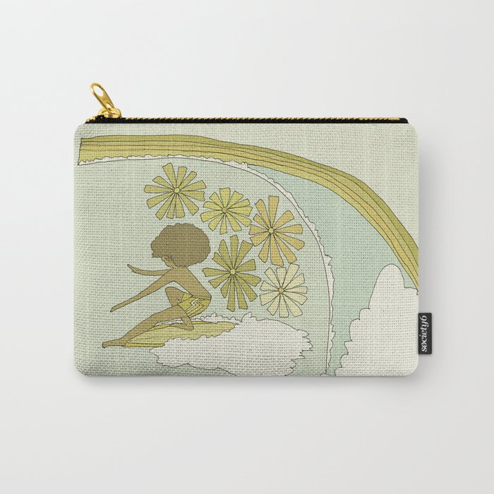 retro 70s surf like buttons // retro surf art by surfy birdy Carry All Pouch Gallery Image 1