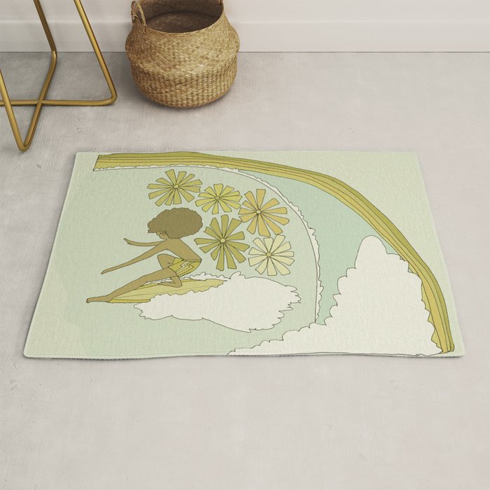 retro 70s surf like buttons // retro surf art by surfy birdy Rug Gallery Image 1