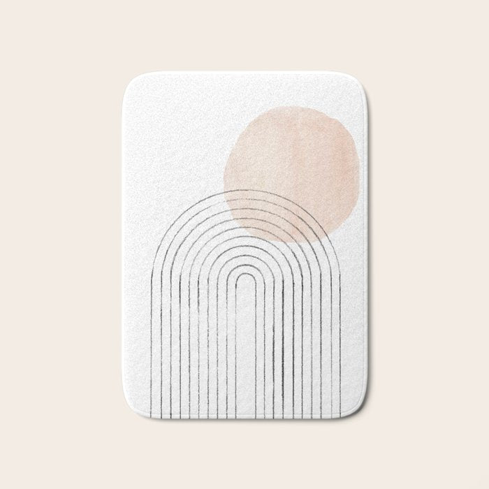 Mid century rainbow and sun Bath Mat Gallery Image 1