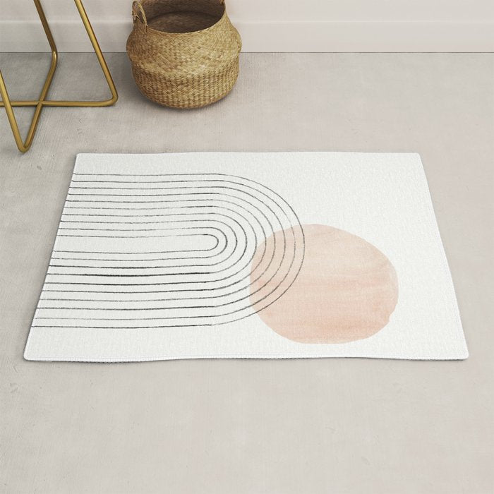 Mid century rainbow and sun Rug Gallery Image 1