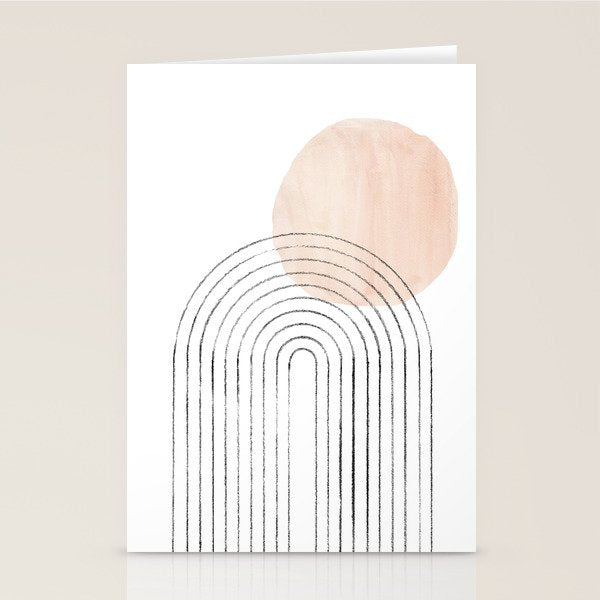 Mid century rainbow and sun Stationery Card Gallery Image 1
