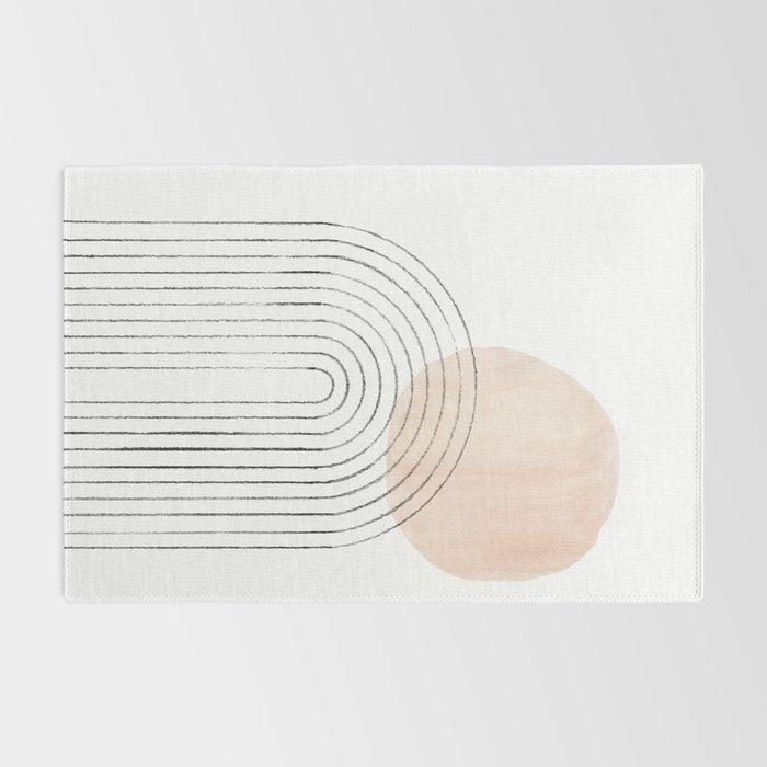 Mid century rainbow and sun Rug Gallery Image 2