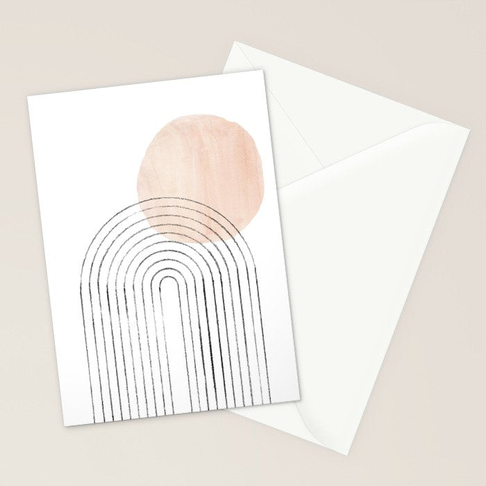 Mid century rainbow and sun Stationery Card Gallery Image 2