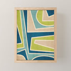 Navy Beige Apple Green White Artwork Mini Art Print Gallery Image 1