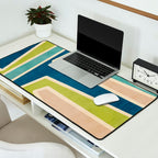 Navy Beige Apple Green White Artwork Desk Mat Gallery Image 2
