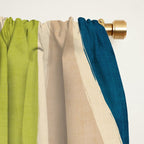 Navy Beige Apple Green White Artwork Window Curtain Gallery Image 2