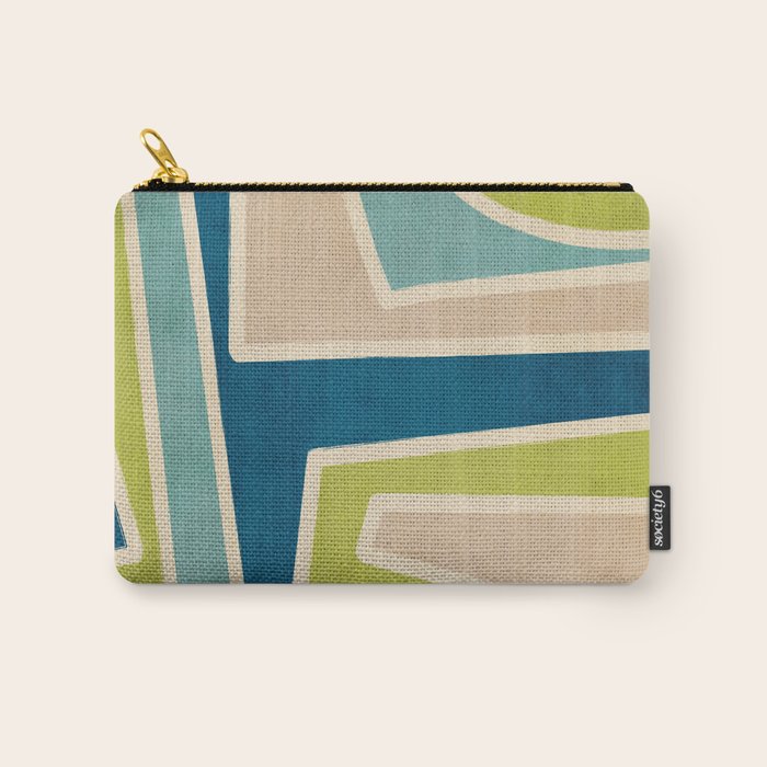 Navy Beige Apple Green White Artwork Carry All Pouch Gallery Image 1