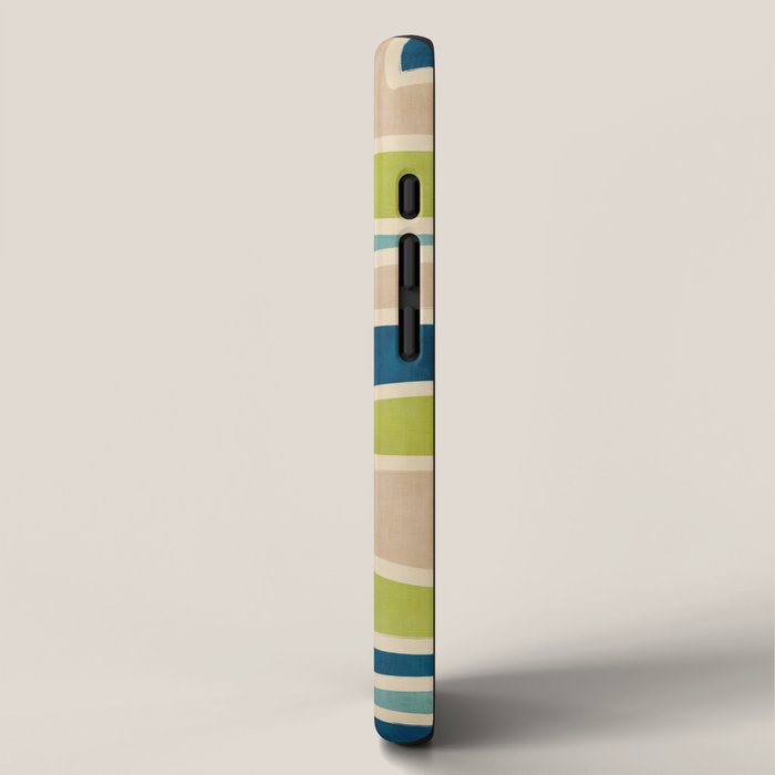 Navy Beige Apple Green White Artwork iPhone Case Gallery Image 2