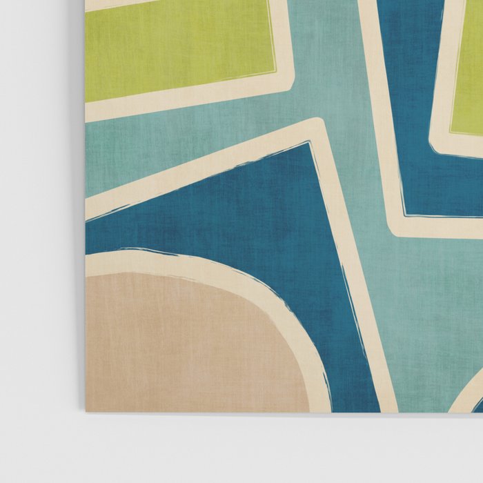 Navy Beige Apple Green White Artwork Poster Gallery Image 3