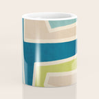 Navy Beige Apple Green White Artwork Coffee Mug Gallery Image 4