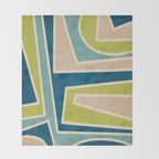 Navy Beige Apple Green White Artwork Throw Blanket Gallery Image 2