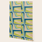 Navy Beige Apple Green White Artwork Wallpaper Gallery Image 2