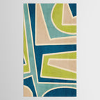 Navy Beige Apple Green White Artwork Tablecloth Gallery Image 2