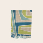 Navy Beige Apple Green White Artwork Wall Hanging Gallery Image 1