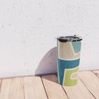 Navy Beige Apple Green White Artwork Travel Mug Gallery Image 4