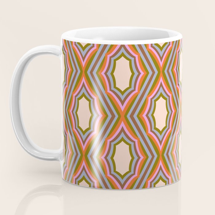 Disco Diamonds Retro Pattern Coffee Mug Gallery Image 3