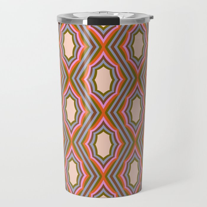 Disco Diamonds Retro Pattern Travel Mug Gallery Image 1
