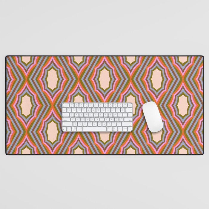 Disco Diamonds Retro Pattern Desk Mat Gallery Image 1